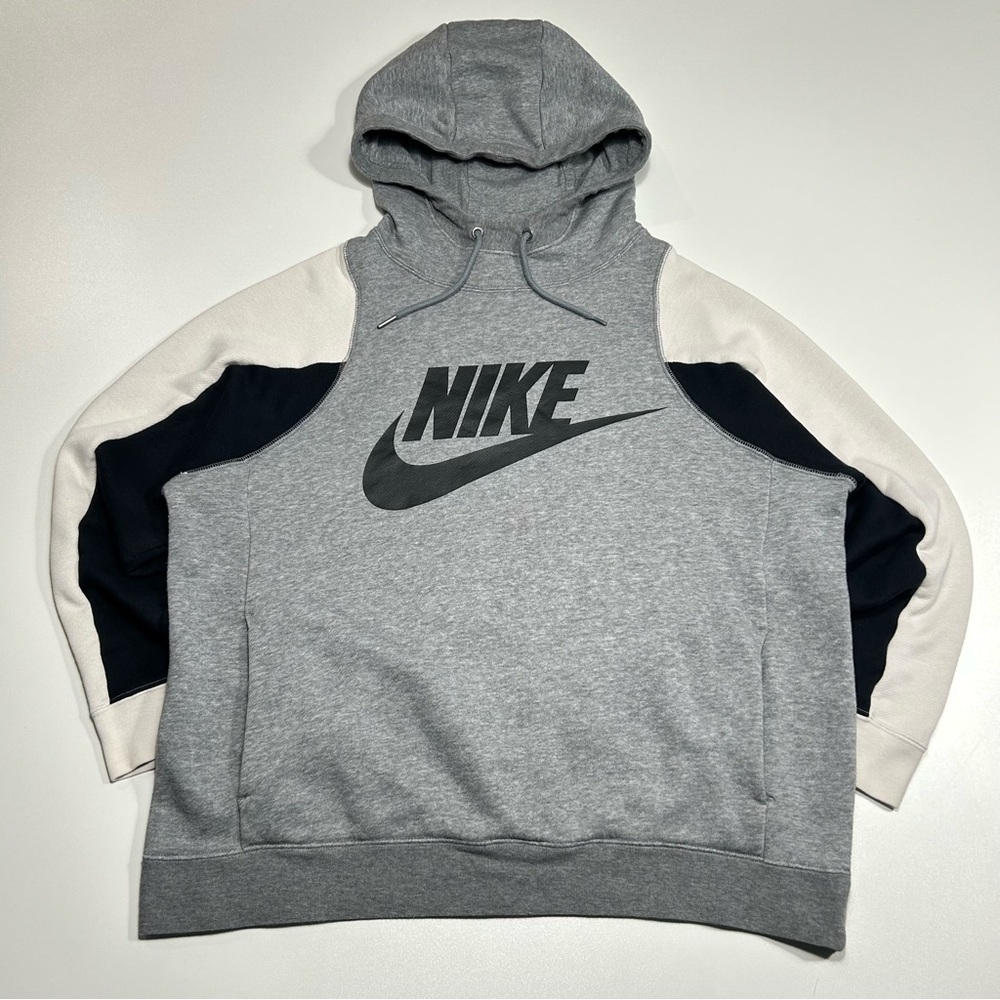 Nike Sportswear Modern Colorblock Hoodie Grey White Black Futura Logo Women’s XL